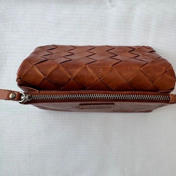 Vilenca Holland Cognac Brown Woven Leather Wallet - Super Soft! - Picture 7 of 11